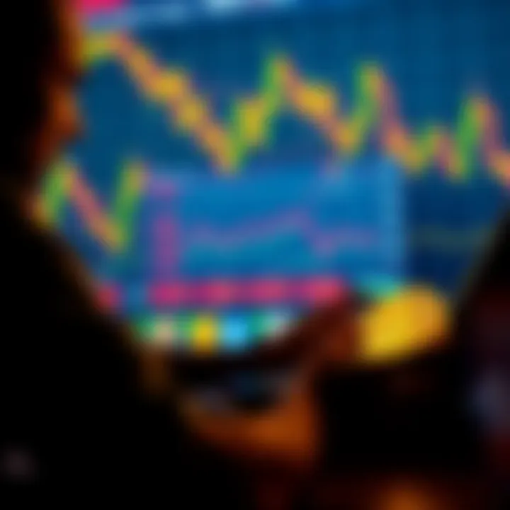 A person contemplating investing in Bitcoin with a laptop and cryptocurrency charts in the background.