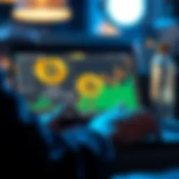 A person analyzing Bitcoin investment options on a laptop, comparing lump sum and dollar-cost averaging strategies.