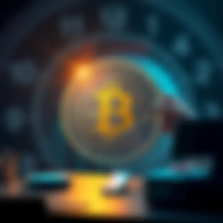 A graphic showing a Bitcoin symbol alongside a clock and a person working, symbolizing the idea of measuring labor value in cryptocurrency.