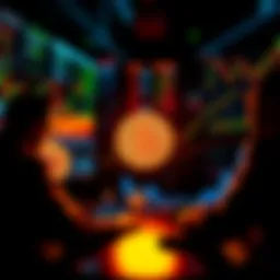 Bitcoin Market Psychology A visual representation of traders analyzing Bitcoin price trends, showing fluctuating charts and graphs.