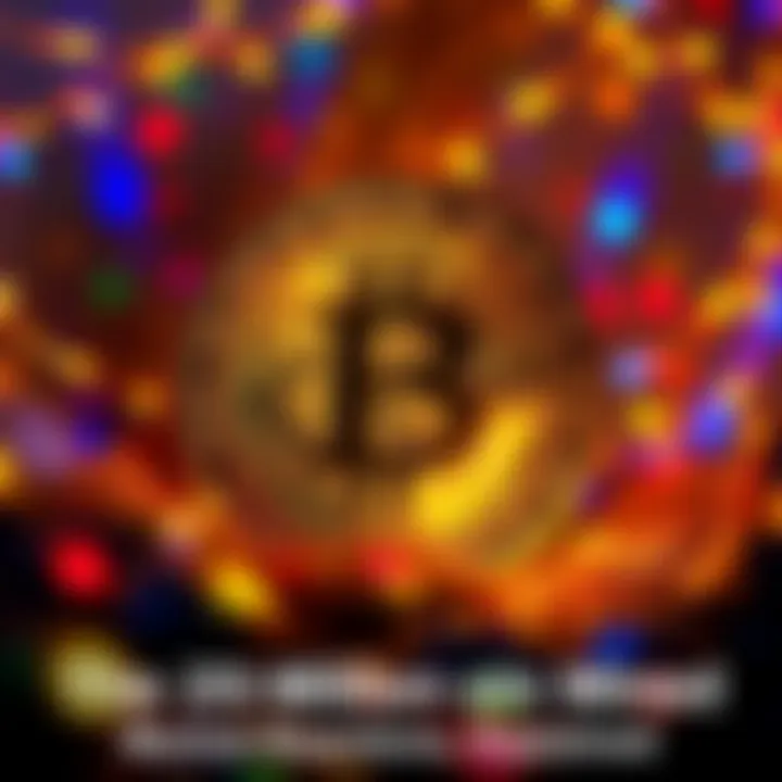 Bitcoin Milestone Celebration A celebration of Bitcoin reaching its 20 millionth coin mined, featuring a digital representation of the Bitcoin logo and festive graphics.