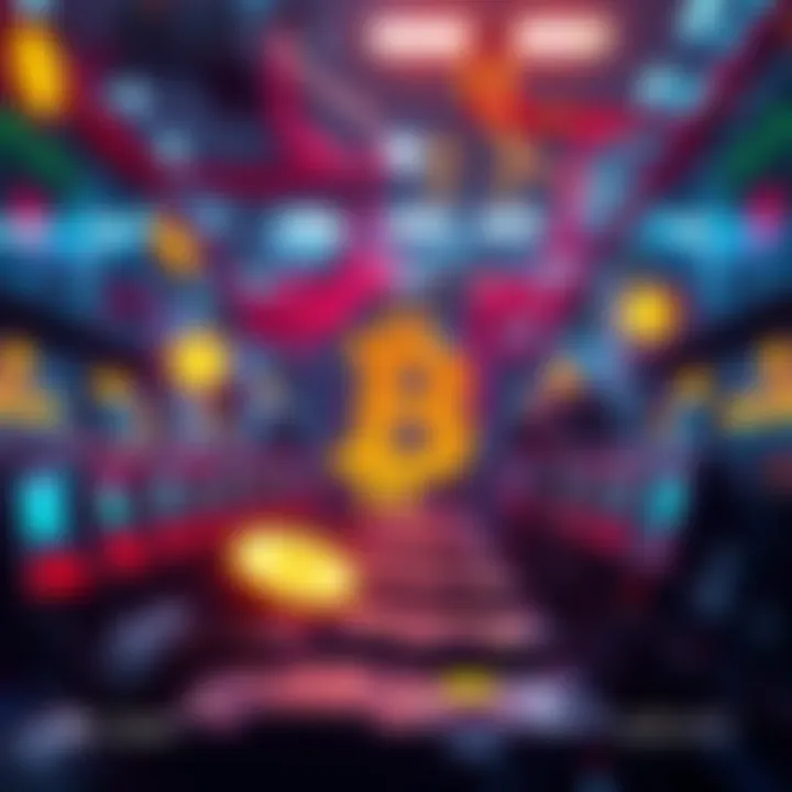 A visual representation of Bitcoin mining, showing computers working hard with energy symbols