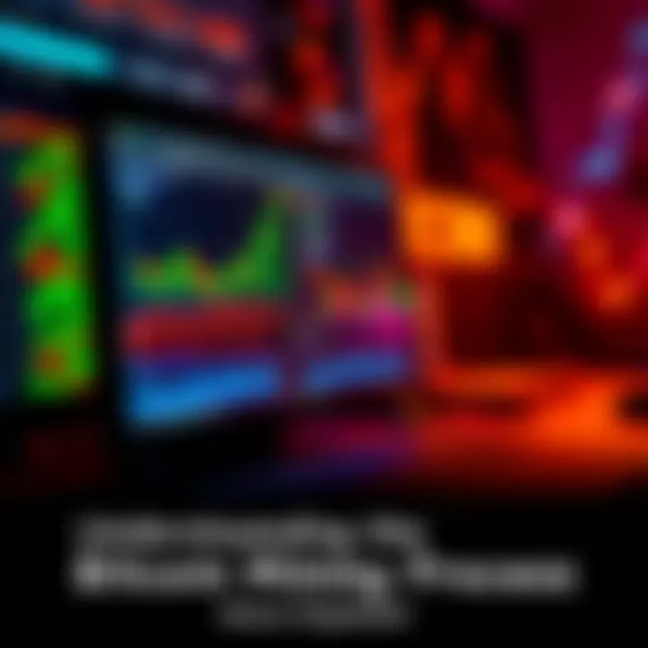 A computer displaying a Bitcoin mining software interface with graphs and numbers, illustrating the process of solving block puzzles and nonce selection.