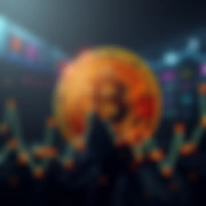 Visual representation of Bitcoin symbol with a downward trend arrow, showcasing its negative valuation of $1,776 and emphasizing its liabilities.