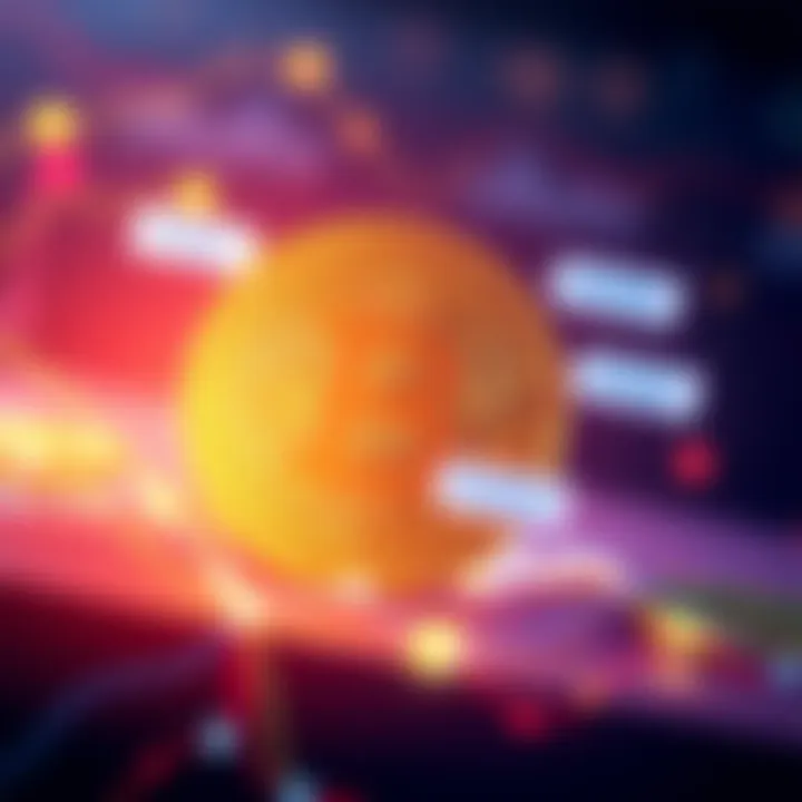 An illustration showing a Bitcoin symbol with network fee labels, highlighting tax implications in the US