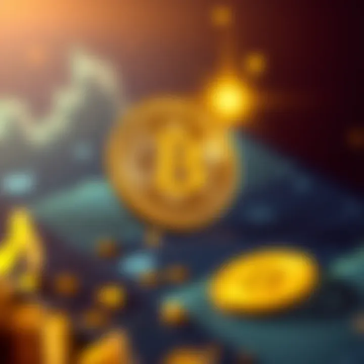 A graph showing Bitcoin's decline juxtaposed with a stable gold price, highlighting their contrasting market behaviors.