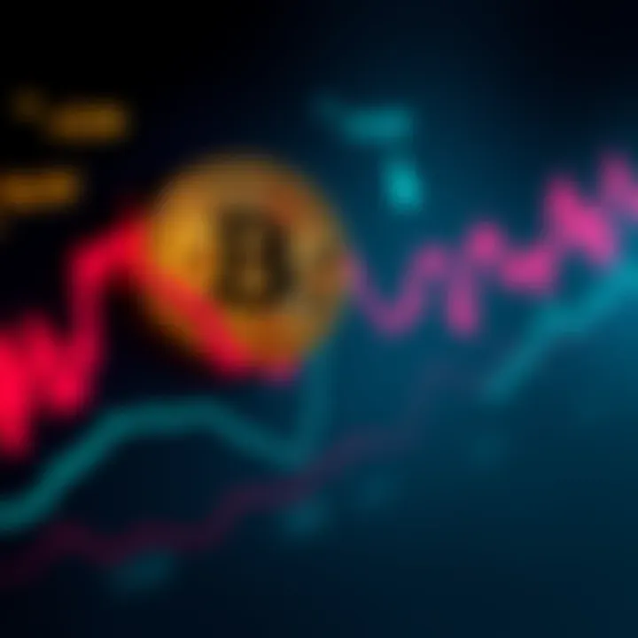 A chart showing Bitcoin's price fluctuations over the last 24 hours with sharp rises and falls.