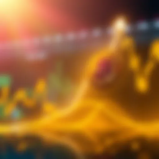 A graphical representation of a Bitcoin price chart showing an upward trend, symbolizing rising floor prices.