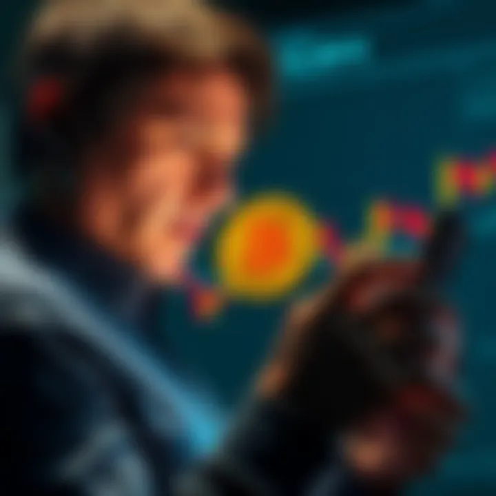 Bitcoin price chart Person anxiously checking Bitcoin price charts on a smartphone with a worried expression