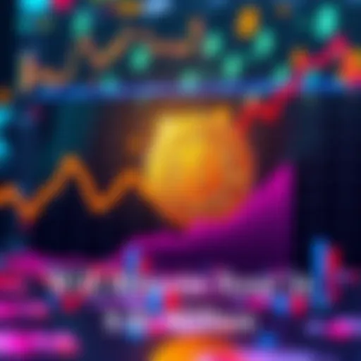 A visual representation of a rising Bitcoin price chart with dollar signs and market trends in the background.
