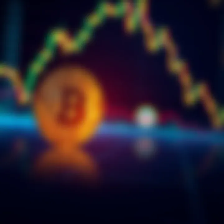 A Bitcoin price chart showing a noticeable downward trend, indicating a recent decline in value and market behavior.