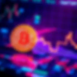 Bitcoin Price Drop A graph showing Bitcoin's value declining sharply, representing market uncertainty due to political factors.