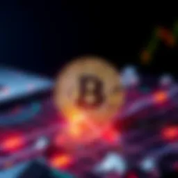 Bitcoin price drop A graphic depicting the Bitcoin logo with a downward arrow, symbolizing the recent price decline below $73,000 amid geopolitical tensions.