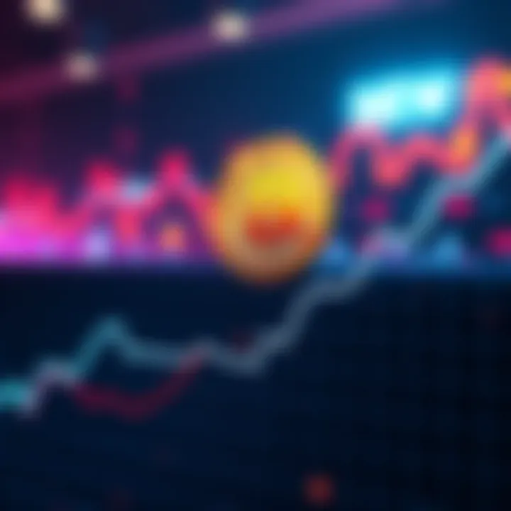 A graph showing the decline of Bitcoin's value during a bear market with a downward trend line