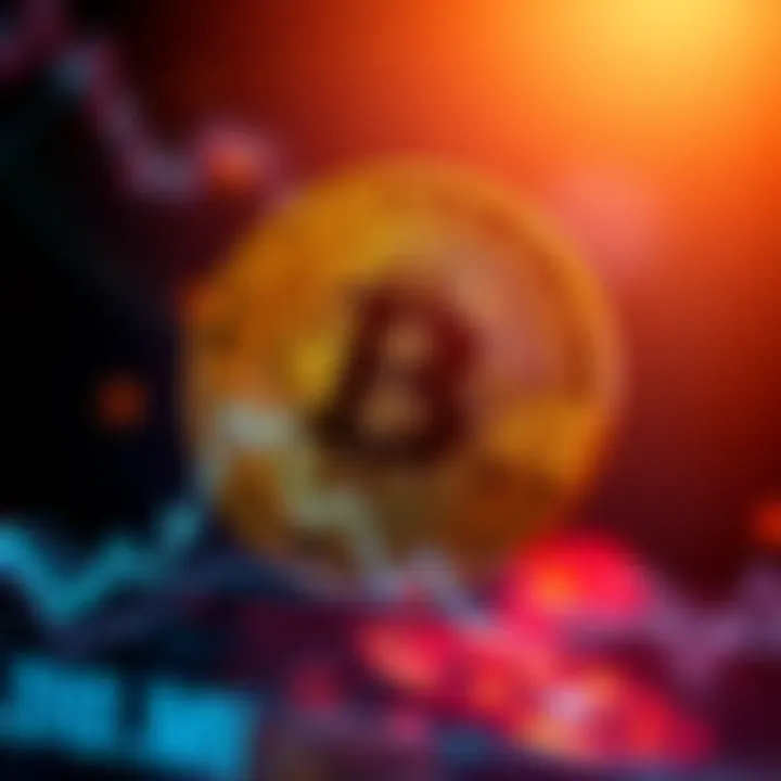 Bitcoin Price Drop A visual representation of a Bitcoin coin with a downward trend on a price chart, symbolizing the current market downturn.
