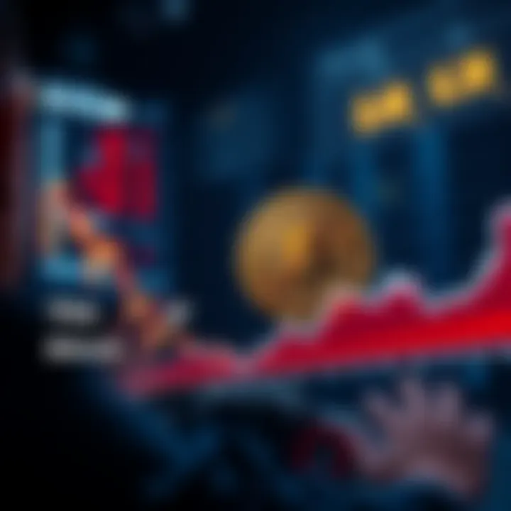 Bitcoin price drop Graph showing Bitcoin price decline with investors looking concerned