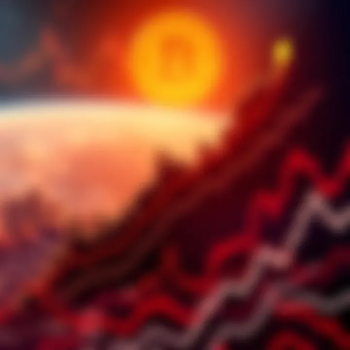 Graph showing Bitcoin price rising to $68,000 with a backdrop of global market reactions after Iran's Supreme Leader's death.