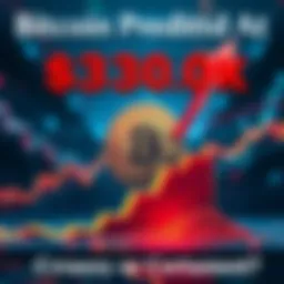 A graph showing Bitcoin's price trend with an upward arrow indicating a forecast of $300k.