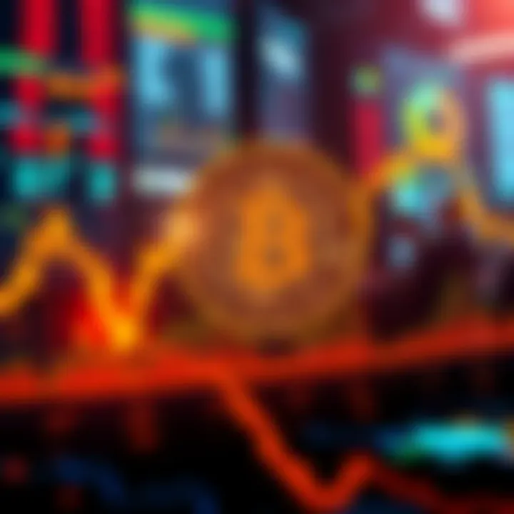 Bitcoin Price Stability Graph showing stable Bitcoin price with a mix of bullish and bearish trends, traders discussing in the background