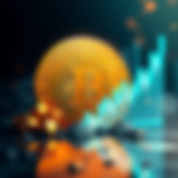 Bitcoin Price Surge Bitcoin symbol with upward trending graph showing strong recovery in 2025