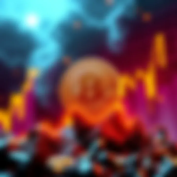 Graph showing Bitcoin price rising to $79.5K before dropping to $78K, with oil price icons and symbols of geopolitical tensions in the background.