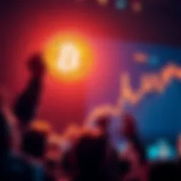 Graph showing Bitcoin price jumping from 64K to 78K with excited investors