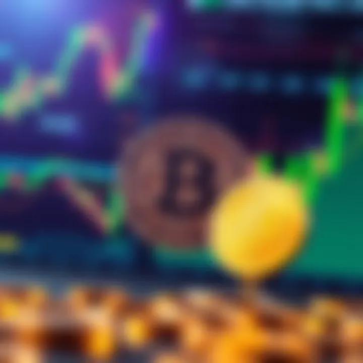 A graphic showing the Bitcoin logo with a background of charts and trends pointing to the $50,000 mark, symbolizing investor strategies and market focus.