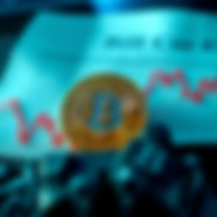 Graph showing Bitcoin price fluctuations with bill document in the background