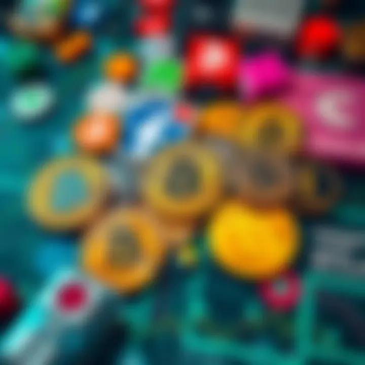 A visual representation of Bitcoin symbols alongside logos of major public companies, symbolizing corporate investment in cryptocurrency.