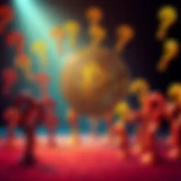 Bitcoin symbol in a questioning setting A Bitcoin symbol surrounded by question marks, showing uncertainty about its value and purpose