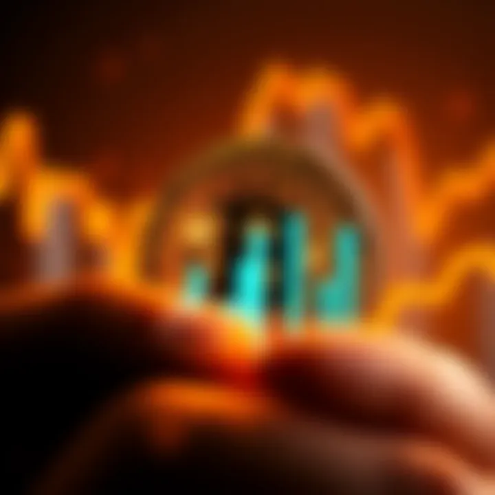 Bitcoin logo with a rising graph indicating a record high price in CAD