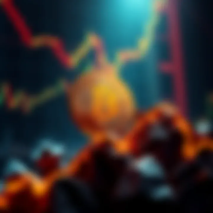 A graphic showing Bitcoin's upward trend against a backdrop of market indicators, symbolizing potential growth despite current caution among investors.