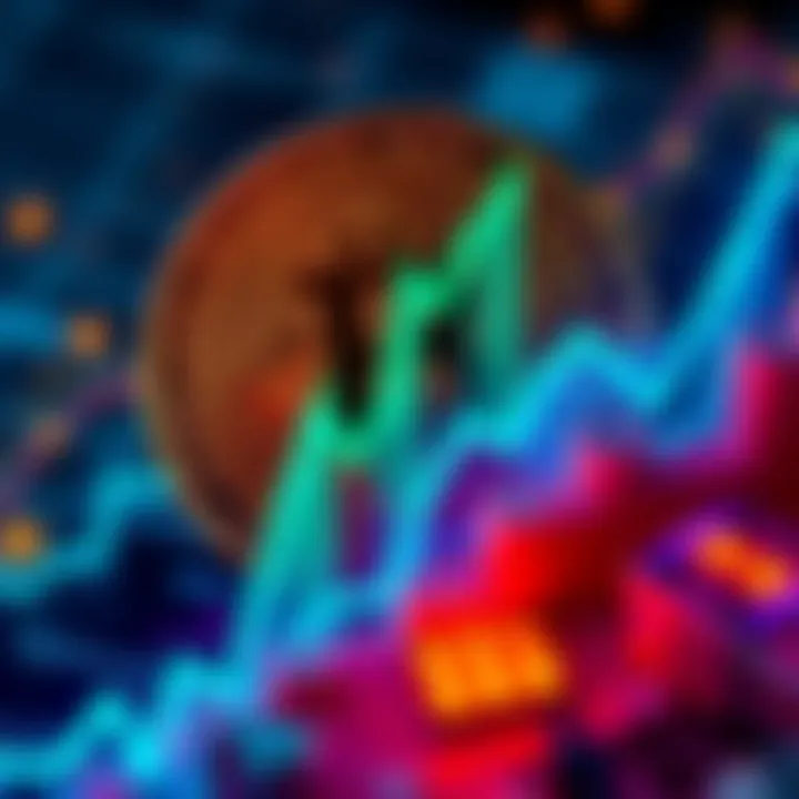 A visual representation of Bitcoin's rise to 64,000 amid inflation drop, showing a Bitcoin symbol with an upward trend graph.