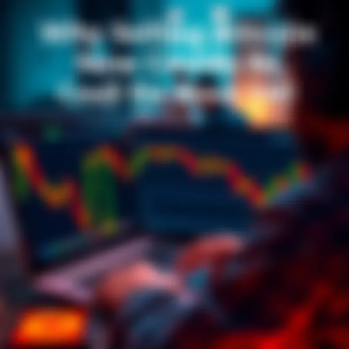 A person looking at a Bitcoin price chart on a laptop, considering selling their investment
