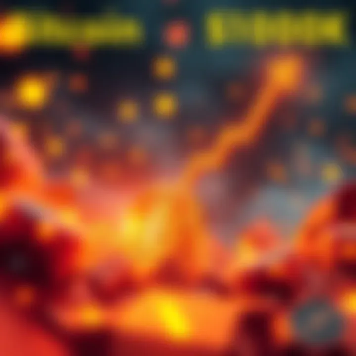 Bitcoin price surge Visualization of Bitcoin's price rising towards $100,000 with bullish symbols