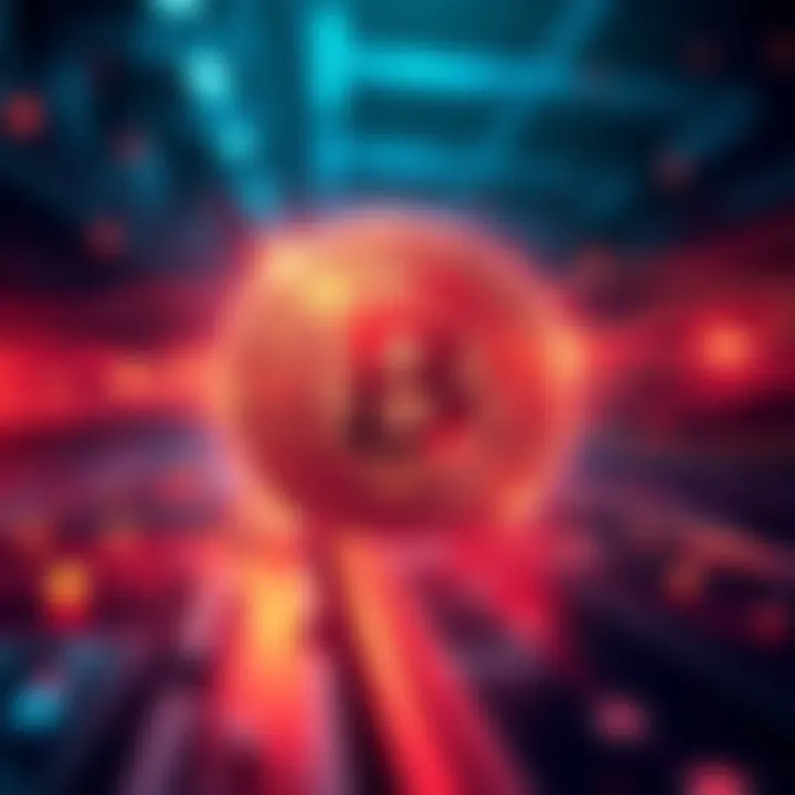 A visual representation of Bitcoin transactions being accelerated using mempool.space, showing a digital speed boost icon.