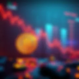 A graph showing a steep decline in Bitcoin's value, indicating a 50% loss over a few months against inflation trends.