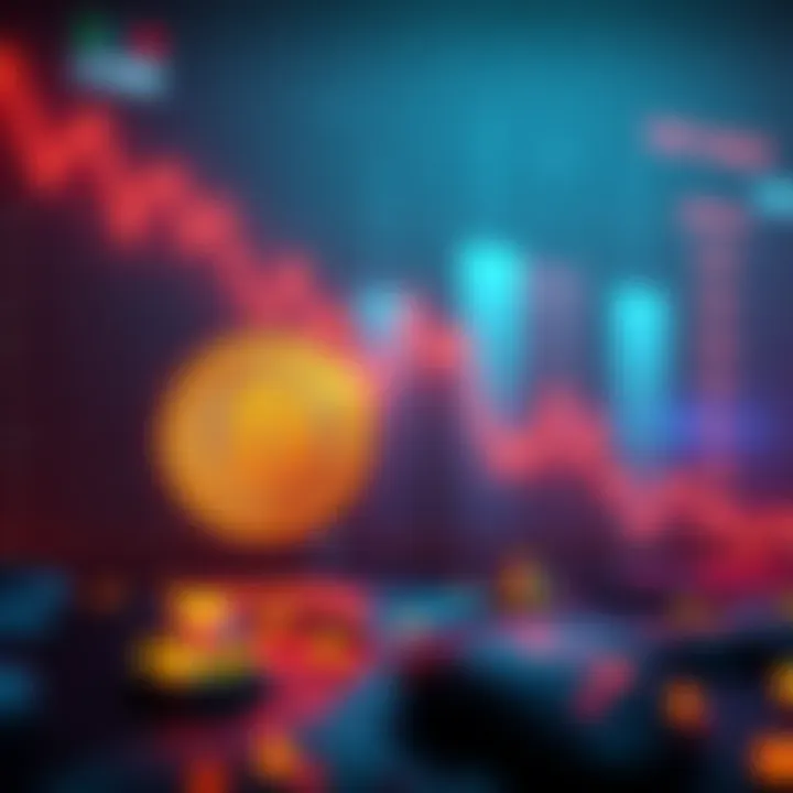 A graph showing a steep decline in Bitcoin's value, indicating a 50% loss over a few months against inflation trends.