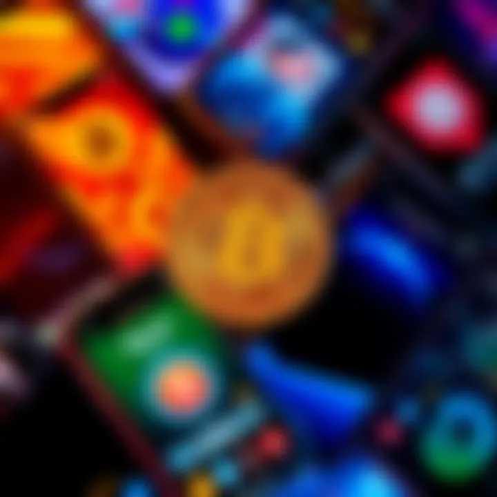 A collage of iPhone screens displaying various Bitcoin wallet apps suitable for Australian users with low fees.