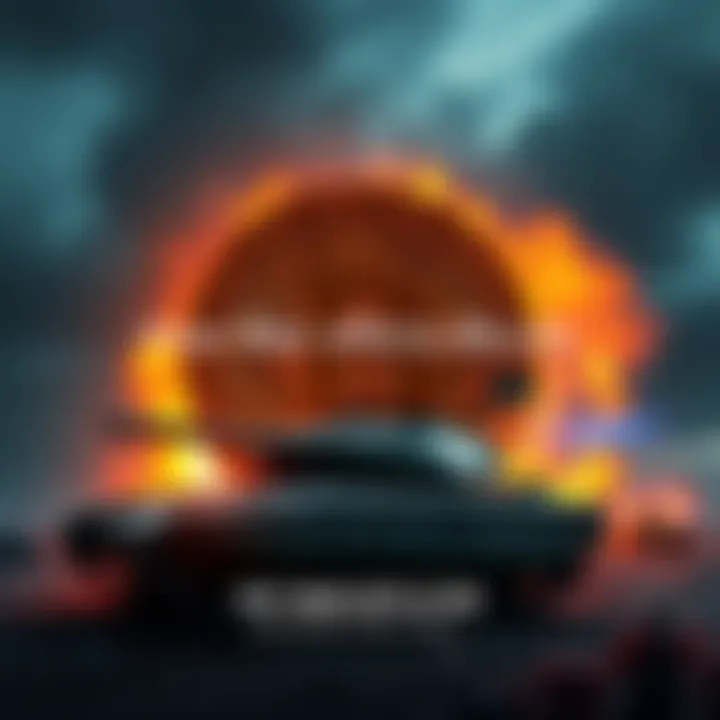 A Bitcoin symbol surrounded by elements representing war and inflation, such as a military tank and rising energy prices, illustrating the impact of conflict on cryptocurrency.