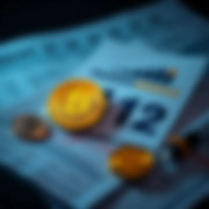 Illustration of a 401k plan with Bitcoin icons and financial documents