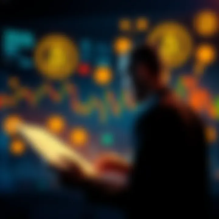 A person reviewing charts and Bitcoin symbols while calculating investments for their future, representing a strategy to become a wholecoiner by 2035.