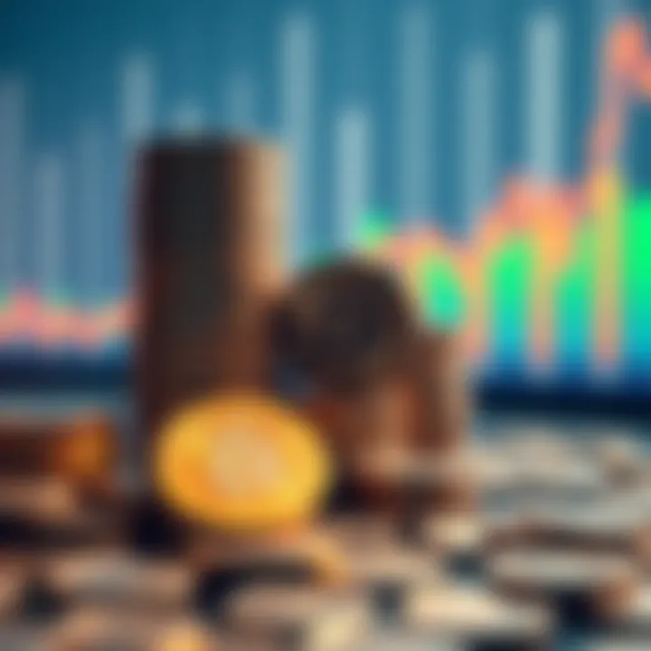 A visual representation of a large Bitcoin acquisition, showing a growing stack of Bitcoin coins with a financial graph trending upward in the background.