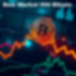 A graph showing a downward trend in Bitcoin's value, symbolizing the bear market phase.