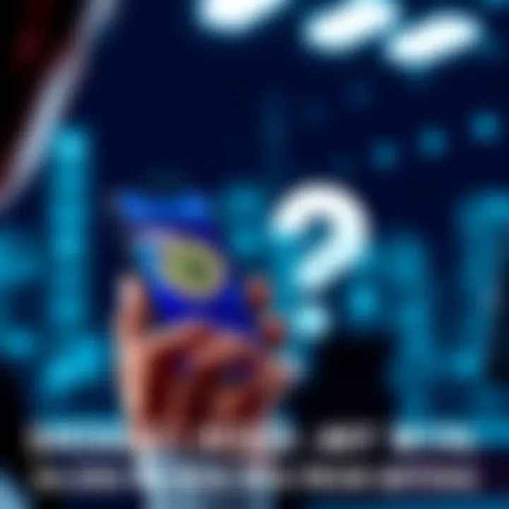 A person looking at a Bitcoin wallet app on their phone with a thought bubble showing a question mark, contemplating their next move with their winnings.