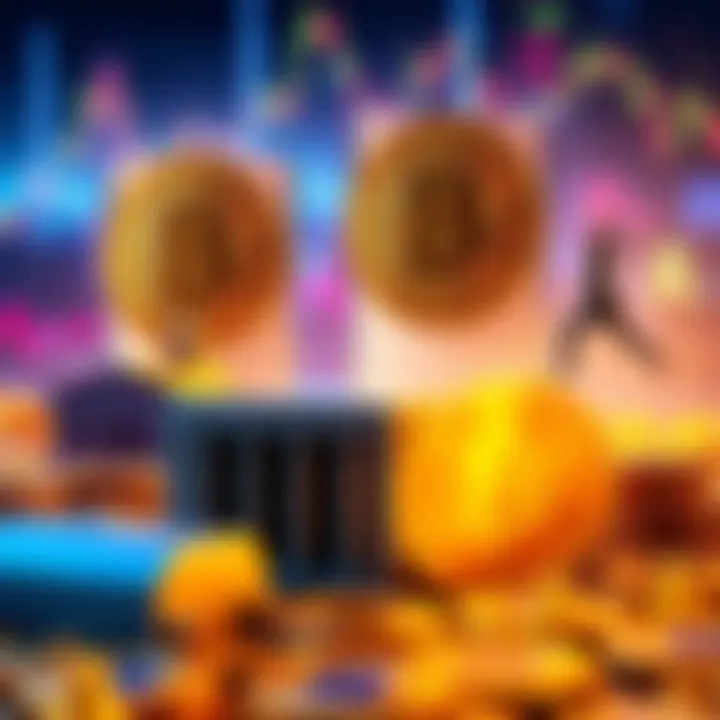 A visual representation of Bitcoin blocks symbolizing centralization concerns, with larger blocks overshadowing smaller ones, and symbols of banks and investment firms in the background.