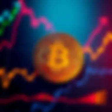 Bitcoin logo with a rising graph A Bitcoin symbol in front of a chart showing upward trend, representing bullish sentiment.