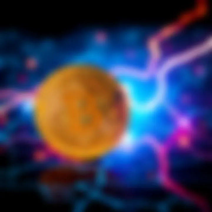 A graphic showing the Bitcoin Cash logo alongside a representation of the Lightning Network, highlighting payment efficiency and transaction fees.