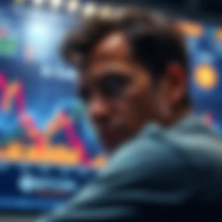 A person looking at a declining Bitcoin chart with a worried expression, symbolizing investor concerns about cashing out.