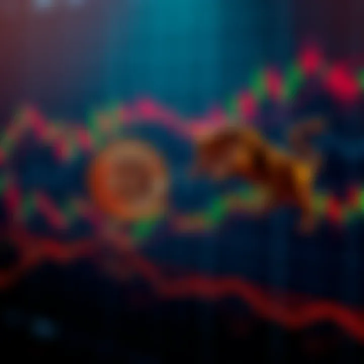 A chart illustrating Bitcoin's price movements with a bear and bull symbol to represent market trends, reflecting predictions for the 2026 cycle.